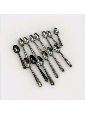 15 Silver Plated Spoons Marcy Design Vintage